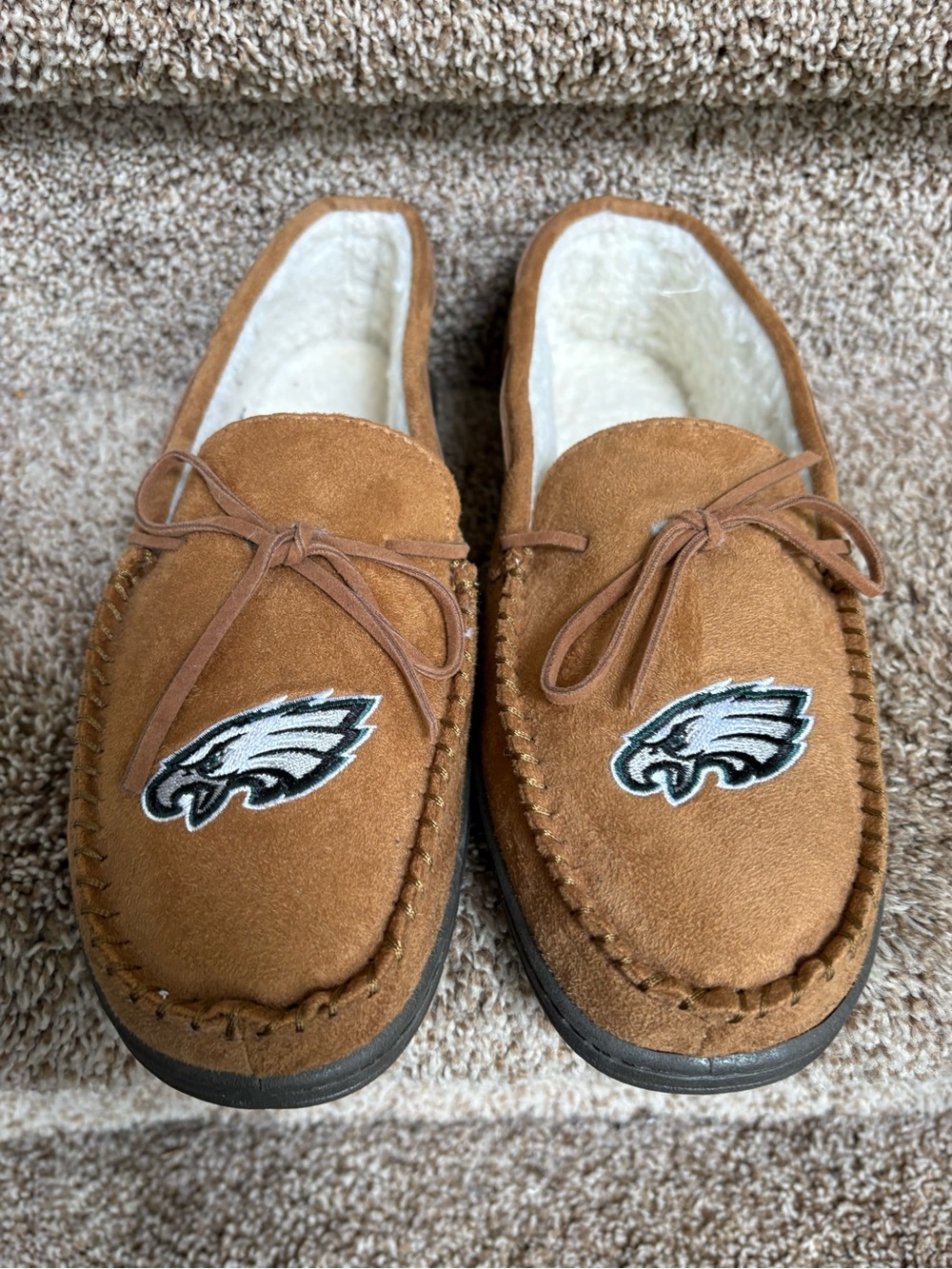 Foco Philadelphia Eagles Brown Suede Moccasin Slippers